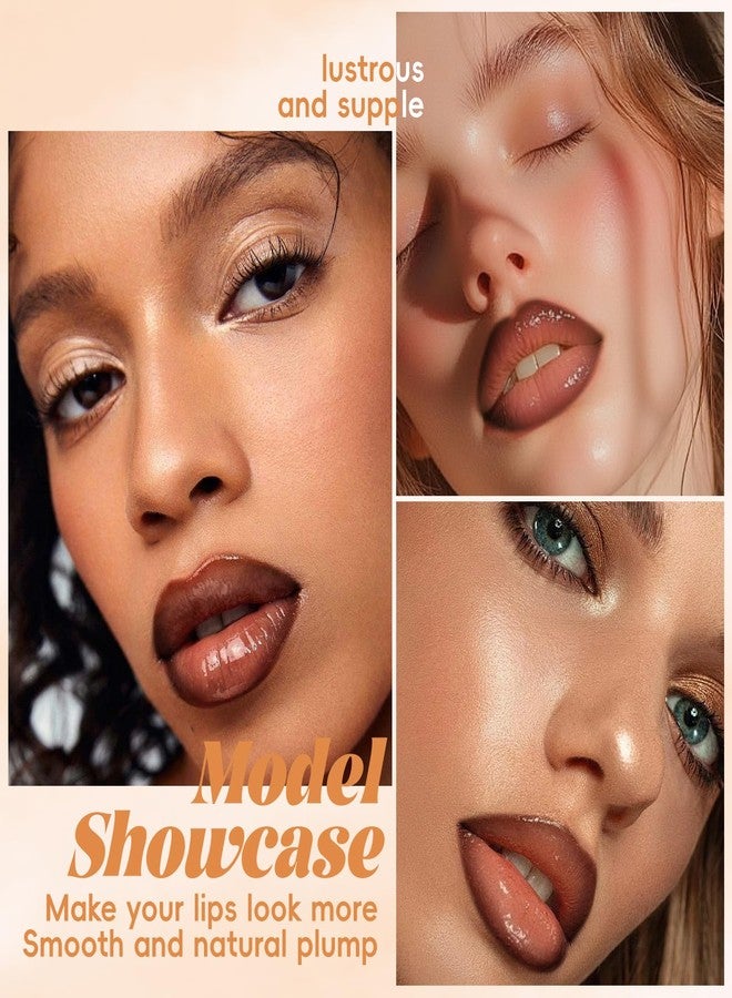 Noerrors Juicy Nude Lip Kit with Matte Lipstick & Nourishing Lip Gloss & Brown Lip Liner, Moisturizing Glossy High Shine Pluming Lip Combo for Women, Smooth Tinted Lip Glow Oil Lip Contour Trio Set - Image 4